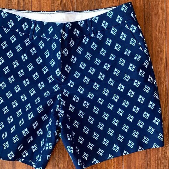 Kenar navy chino Bermuda shorts with geometric print size 10 - Picture 3 of 10